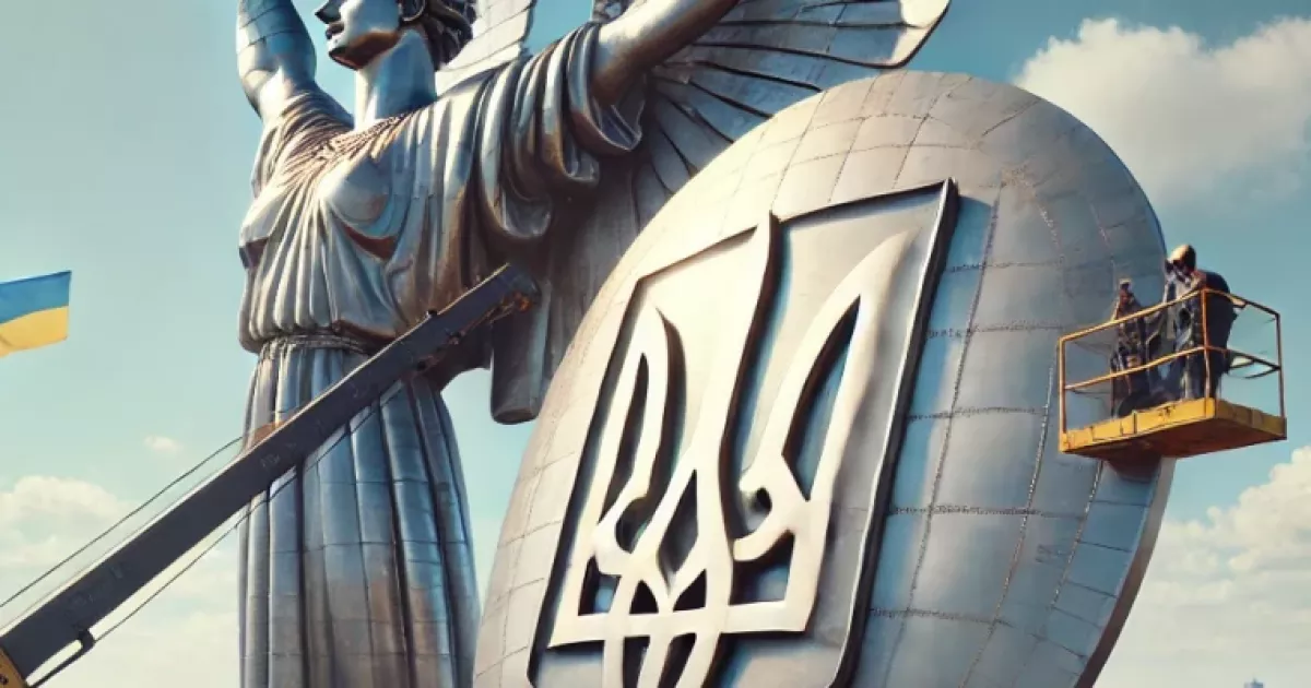 Тризуб на "Батьківщині-матері" захищений: усунули недоліки зварних швів