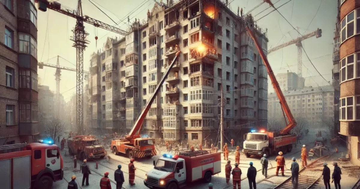 У Києві відновлюють електропостачання після атаки дрона-камікадзе