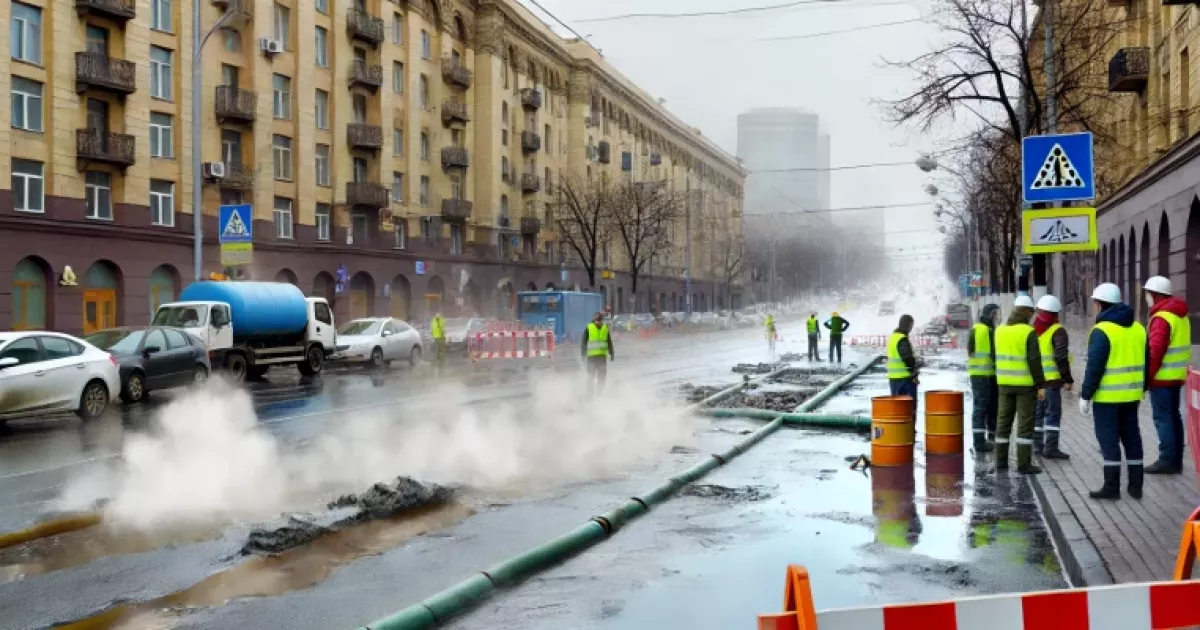 Масштабний прорив труби в Києві сьогодні: затоплення гарячою водою на Діловій