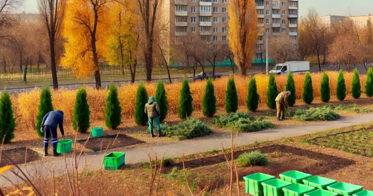 Загадкові ящики і обрізка кущів: як Київ готується до зими