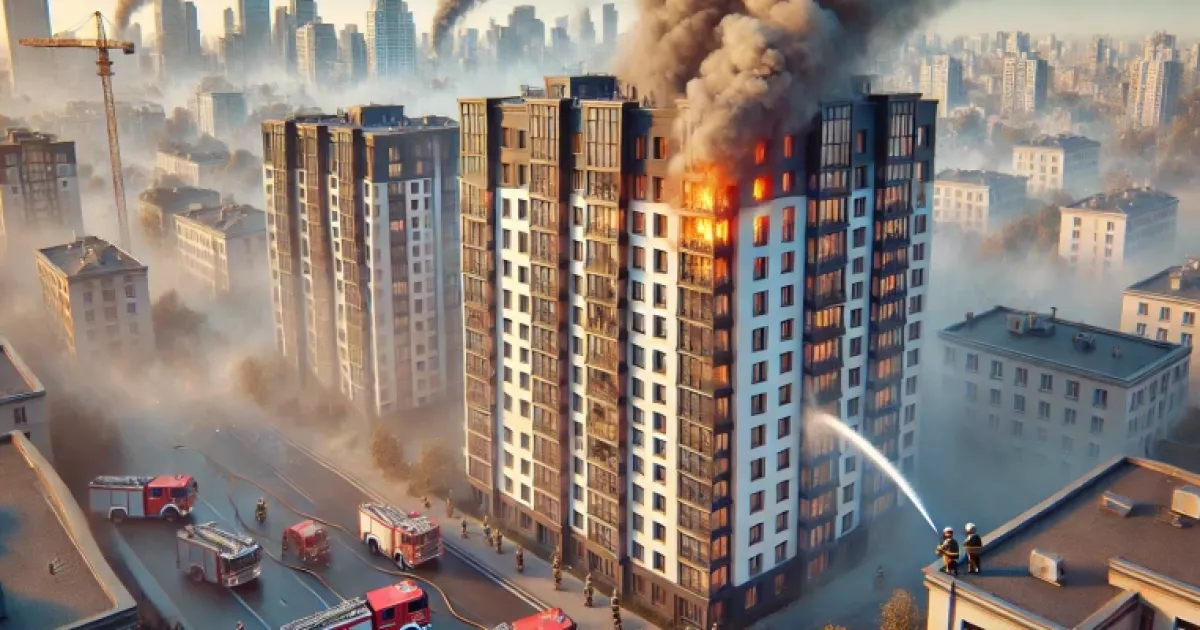 Пожежа на Русанівці: багатоповерхівка охоплена вогнем, всі деталі