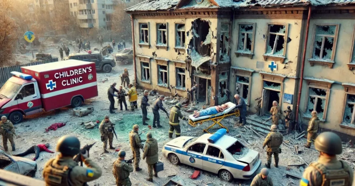 Наслідки атаки дронів у Києві: пошкодження дитячої поліклініки