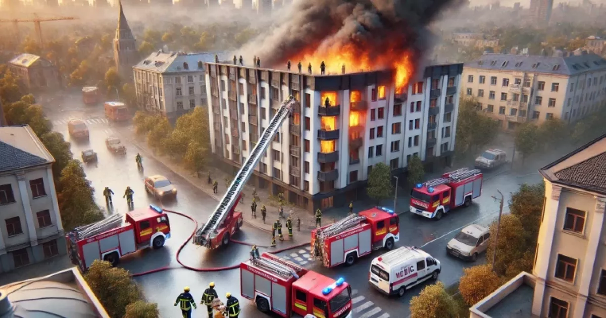 Пожежа в офісній будівлі в Києві: рятувальники врятували життя жінки