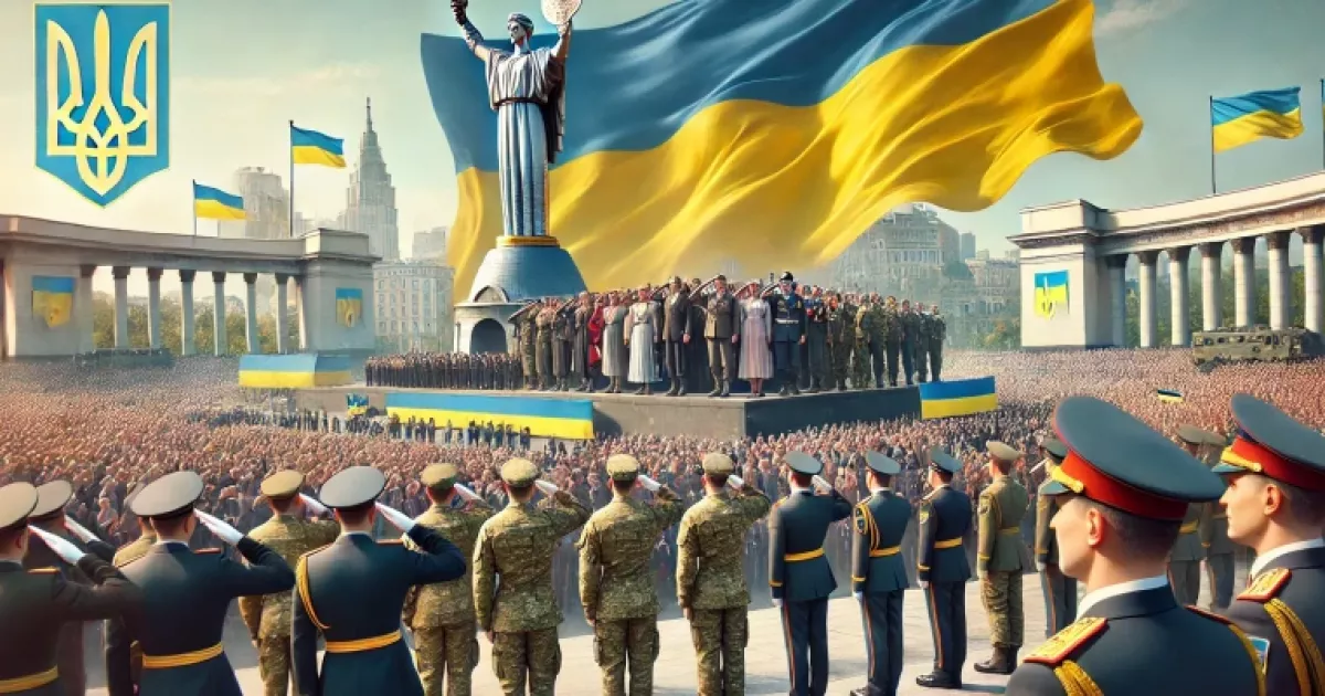 У Києві підняли найбільший державний прапор з нагоди Дня ЗСУ