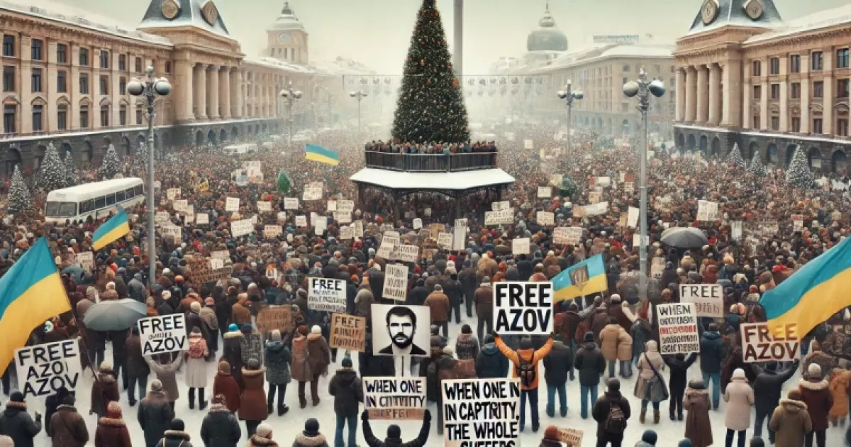 Київ підтримав військовополонених: акція "Free Azov" на Софійській площі