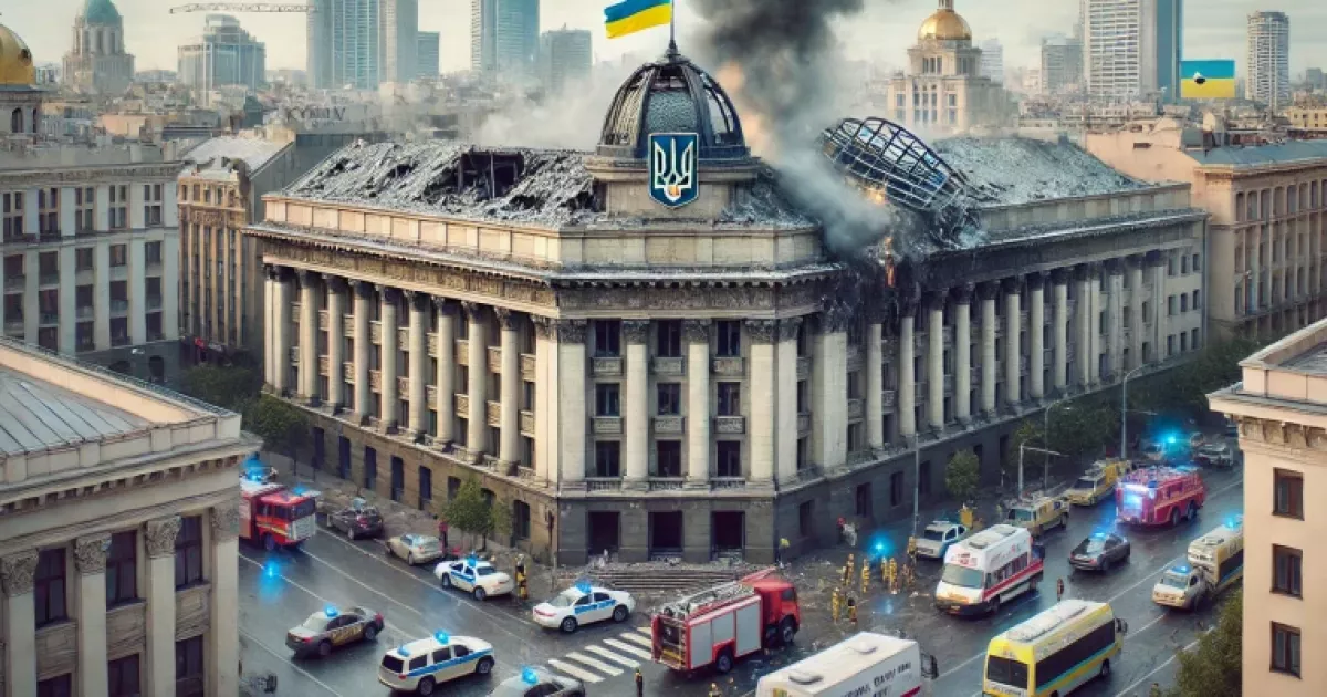 У Києві після атаки "Шахедів" загорівся Нацбанк