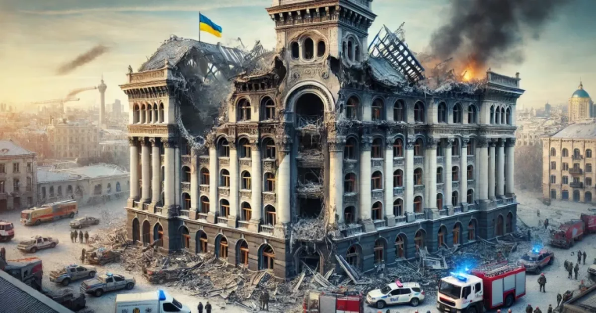 Російський новорічний обстріл пошкодив історичну будівлю Спілки письменників