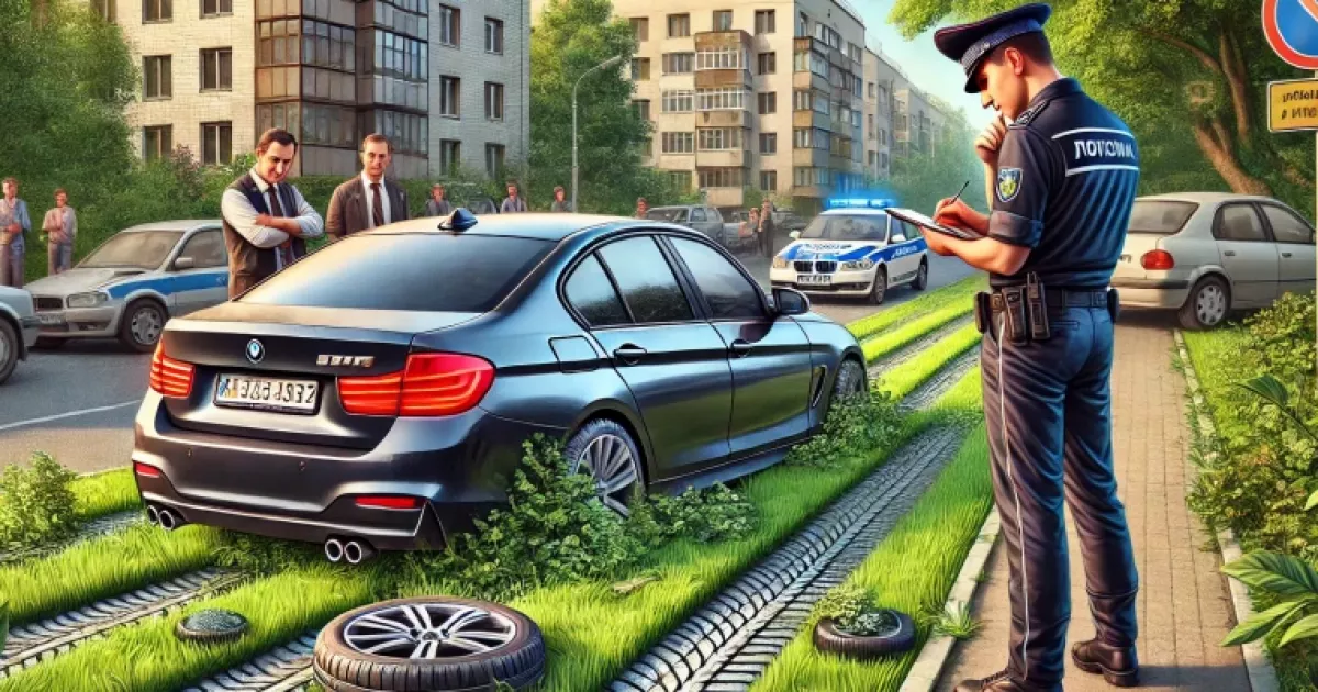 Водій BMW оштрафований у Києві за паркування на газоні: подробиці