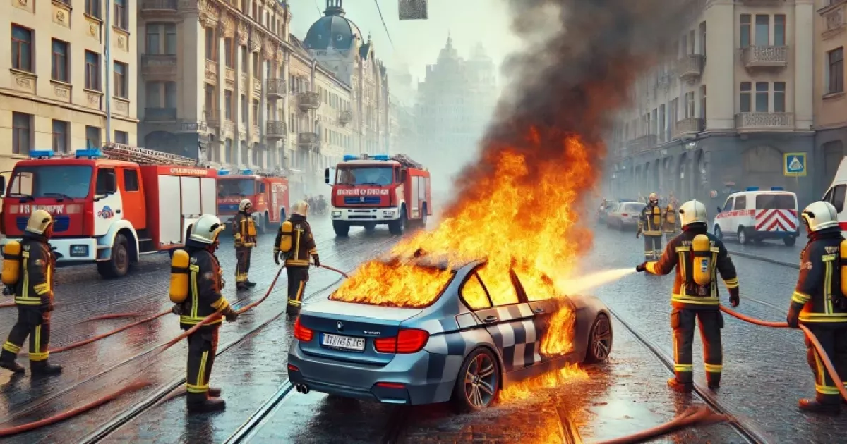 BMW загорівся на Солом’янці: причини та подробиці пожежі