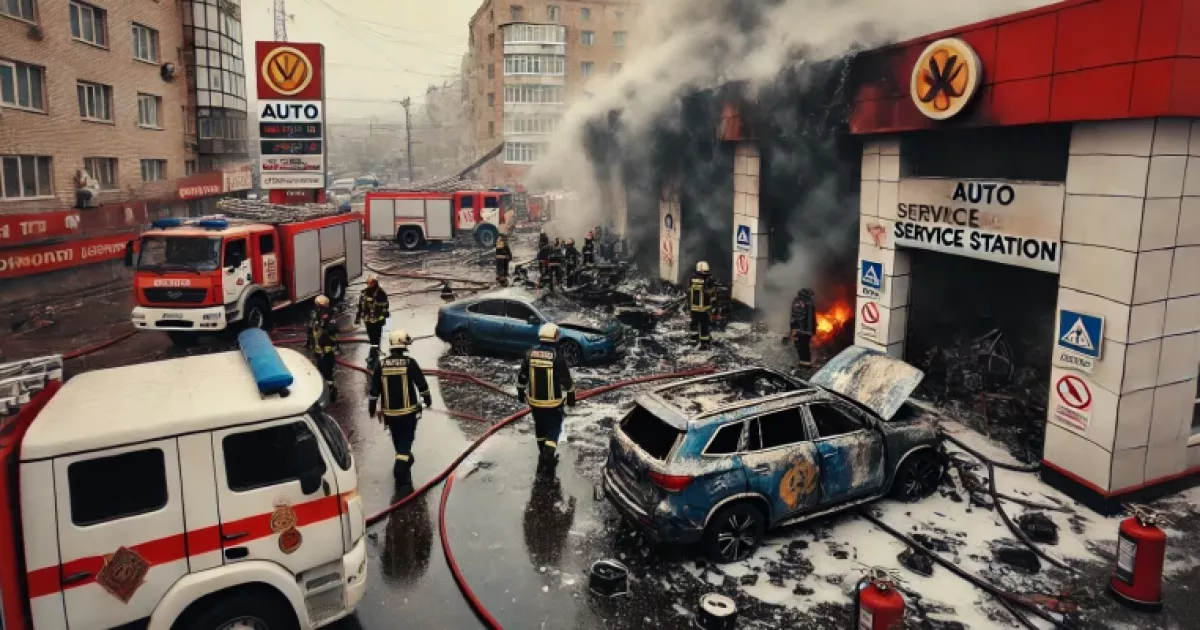 СТО спалахнула у Голосіївському районі: Пожежа на техобслуговуванні автомобілів