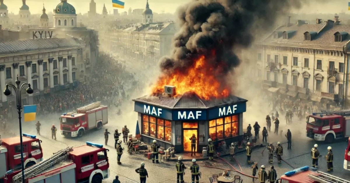 Пожежа в Києві: загорівся МАФ у центрі міста