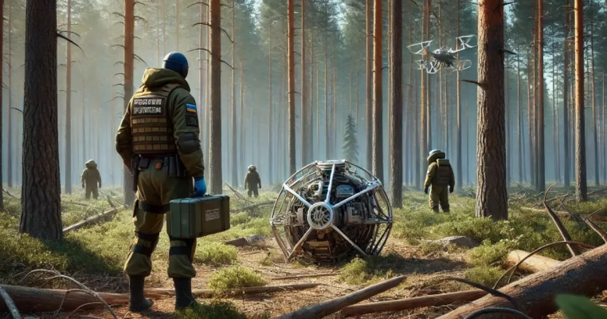 На Київщині лісник знайшов небезпечну частину російського безпілотника