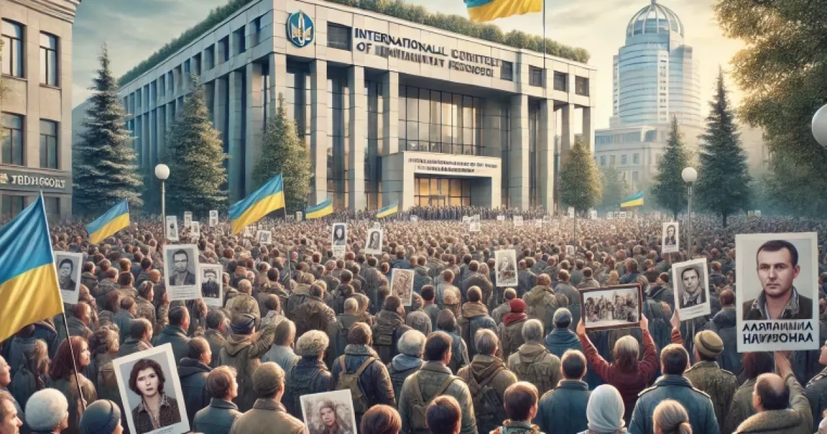 Мітинг у Києві: рідні полонених вимагають дій від Червоного Хреста