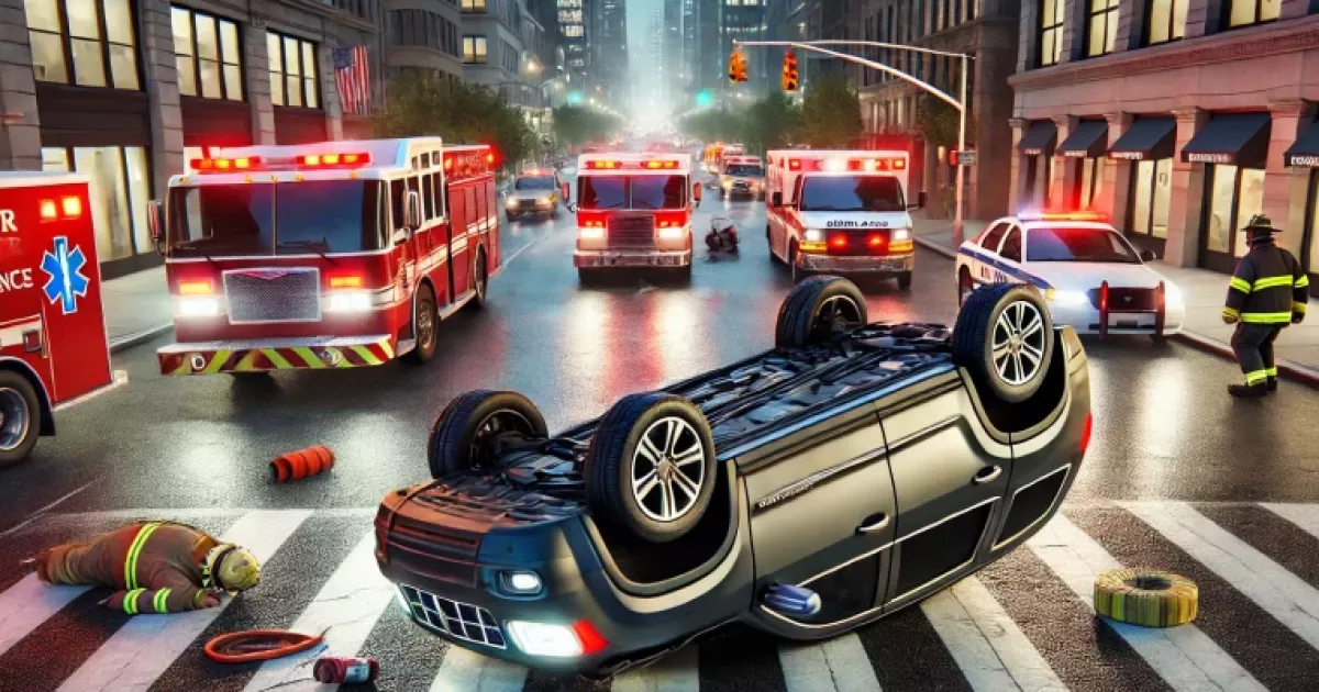 У Києві перекинувся Chrysler: що сталося на Лісогорському провулку?