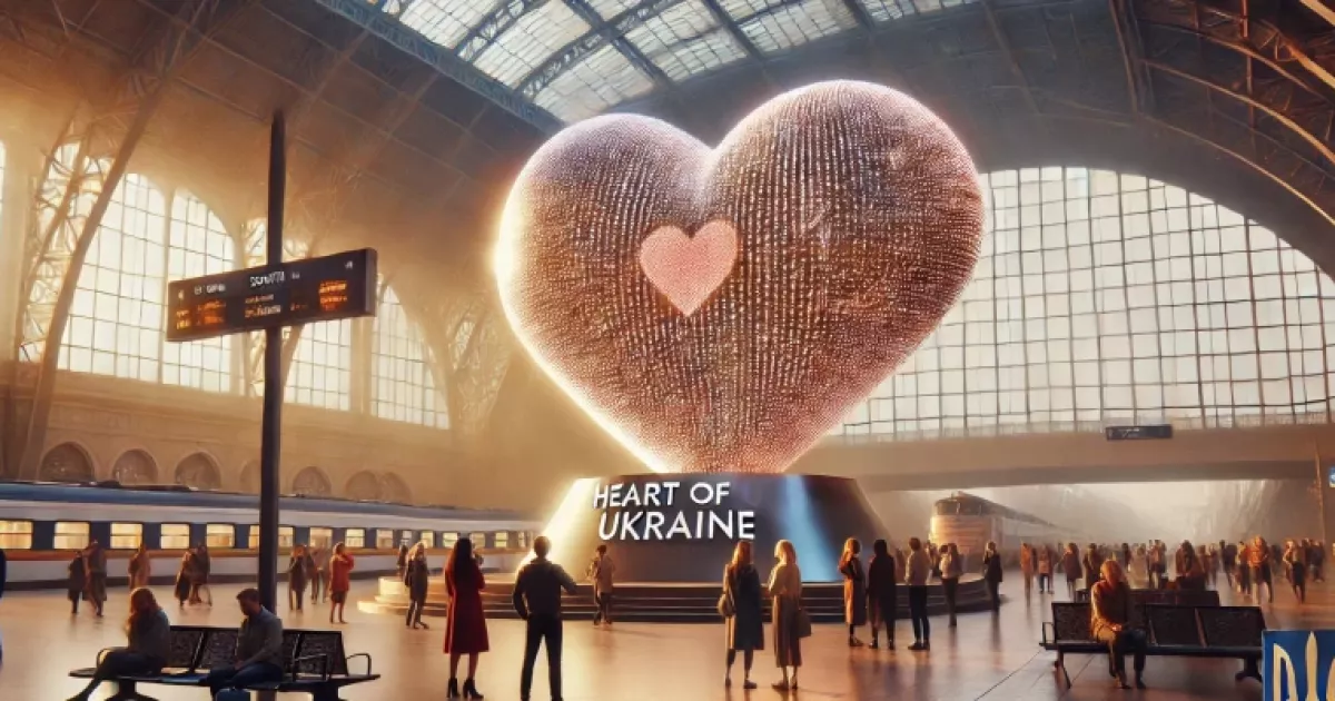 У Києві відкрили інтерактивну інсталяцію "Серце України", що реагує на слова кохання