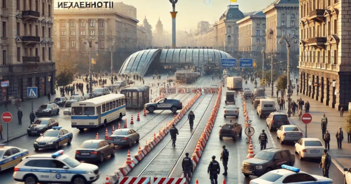 Київ 24 лютого: обмеження руху транспорту та вхід до метро "Майдан Незалежності"