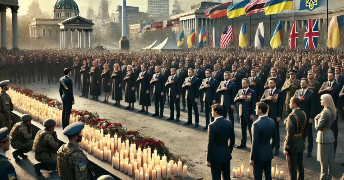 Лідери світу вшанували загиблих героїв України на третю річницю війни