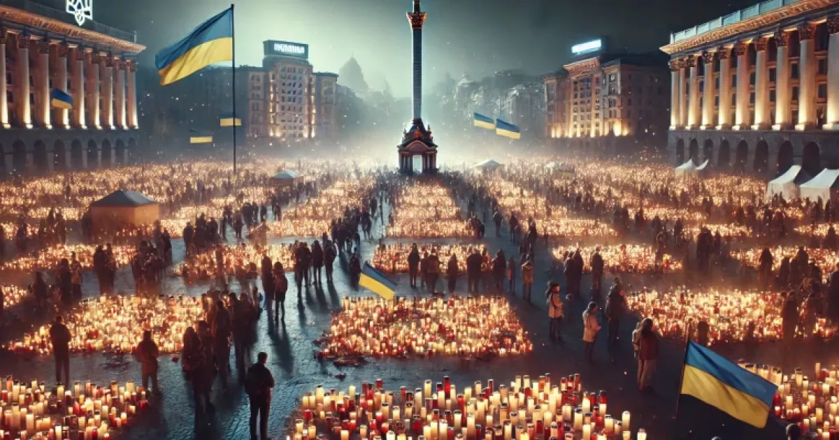 Київ вшанував Героїв України: на Майдані Незалежності запалили свічки
