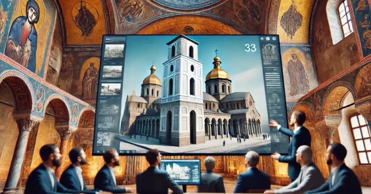 У Софії Київській презентували інноваційну 3D модель Дзвіниці