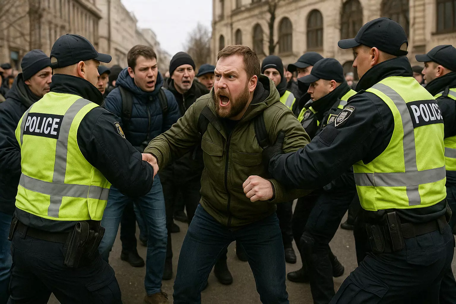 У Києві поліція розігнала мітинг за традиційні цінності біля кінотеатру “Жовтень”