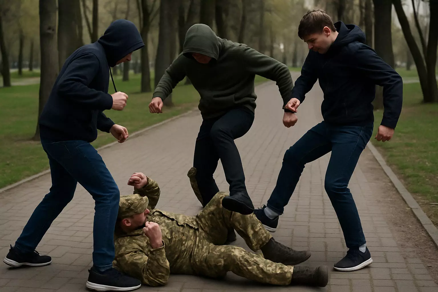 У Києві 17-річні підлітки побили військового у парку