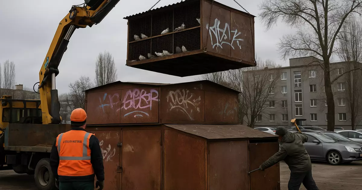 У Києві демонтували «триповерховий голуб’ятник» з гаражів