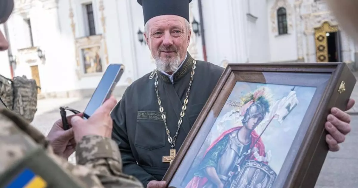 Освячення військової ікони Юрія Переможця в Києво-Печерській лаврі
