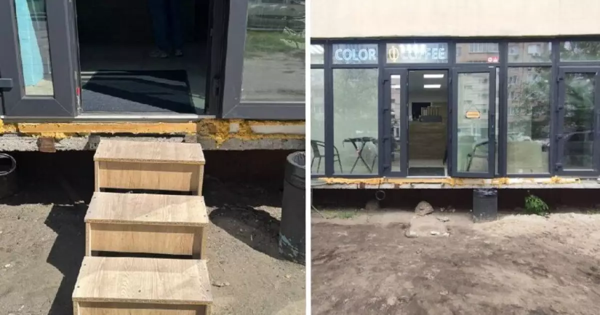 Комунальники Києва взялися за кафе на Оболоні: сходи демонтували вже тричі
