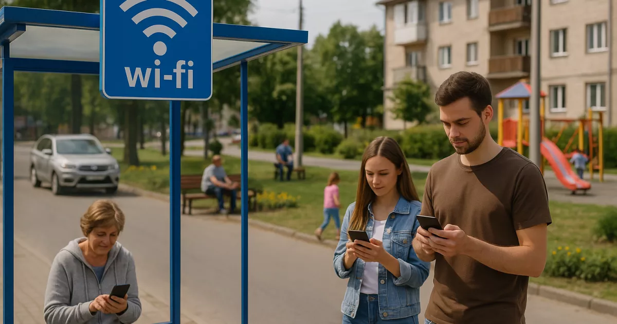 Безоплатний Wi-Fi у Бородянці: інтернет тепер на кожній зупинці