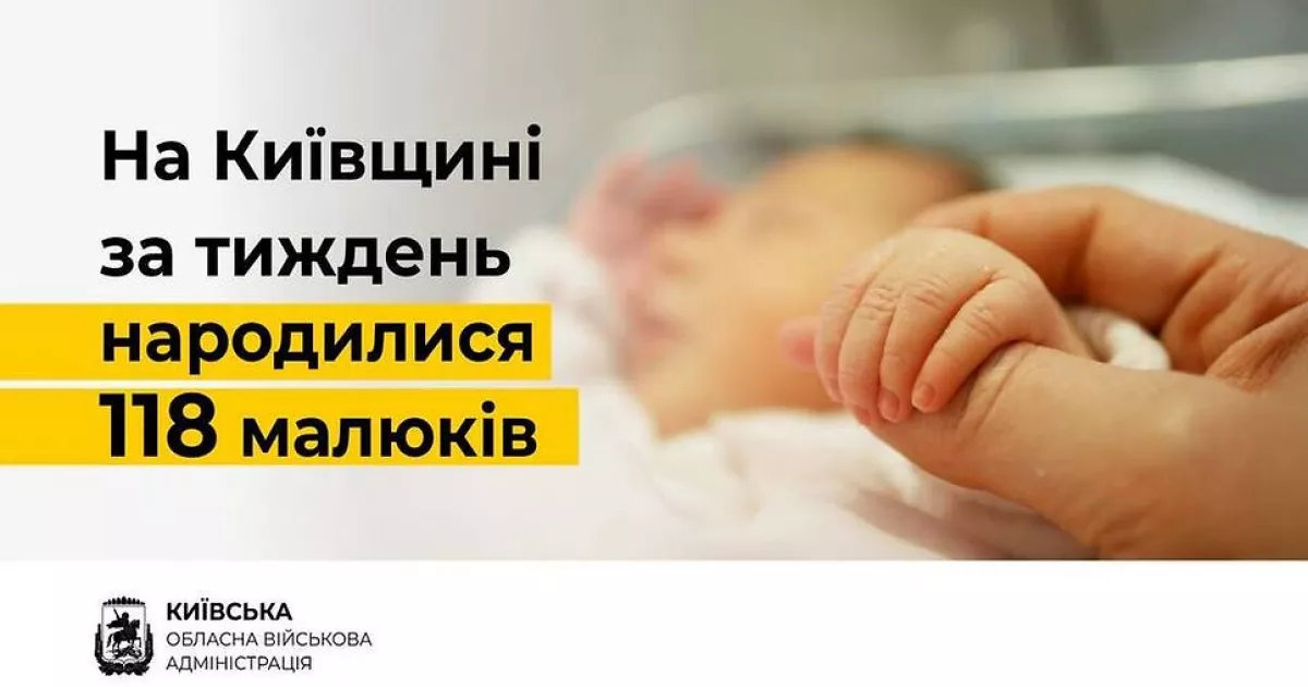 Минулого тижня у Київській області народилися 118 дітей: серед них дві двійні