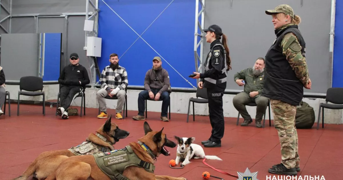 На Київщині ветерани-поліцейські проходять реабілітацію за допомогою службових собак
