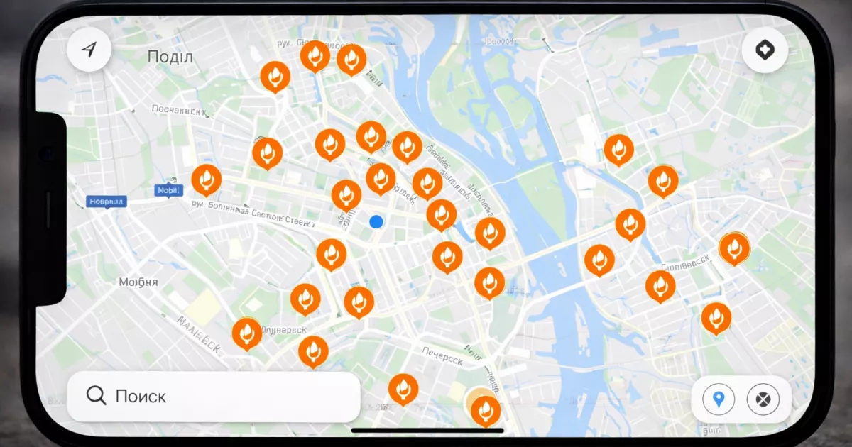 «Київ Цифровий» оновив Мапу стійкості: теплі намети та точки підзарядки для киян