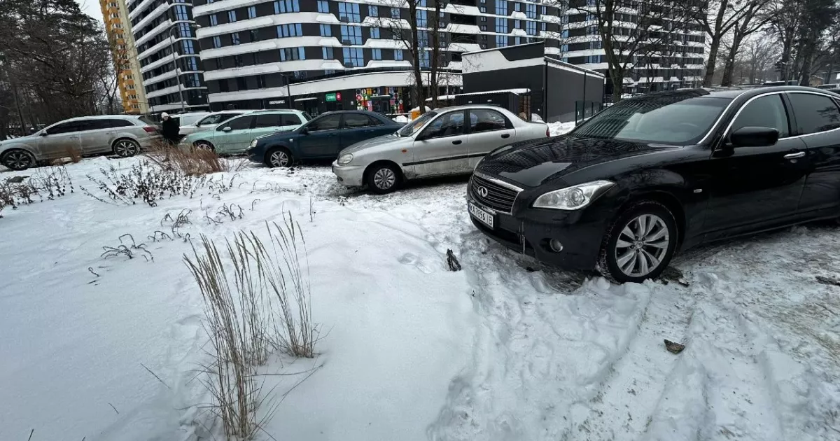 Дощовий садок у сквері на Воскресенській окупували автомобілісти
