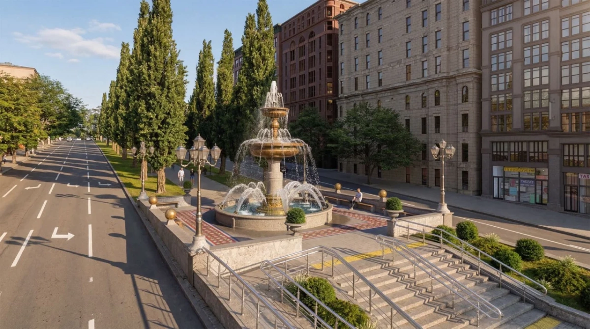 У центрі Києва з’явиться новий простір із фонтаном: показали проєкт