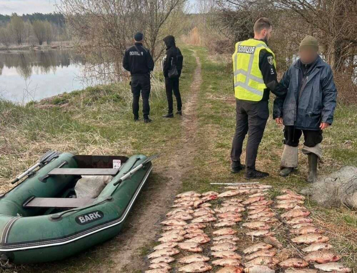 На Київщині під час нересту затримали браконьєра: збитки перевищили 158 тисяч гривень