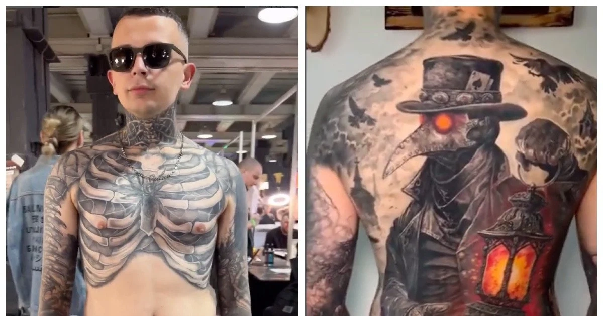 Анатомія на шкірі: українець побив світовий рекорд Zombie Boy за кількістю тату скелета