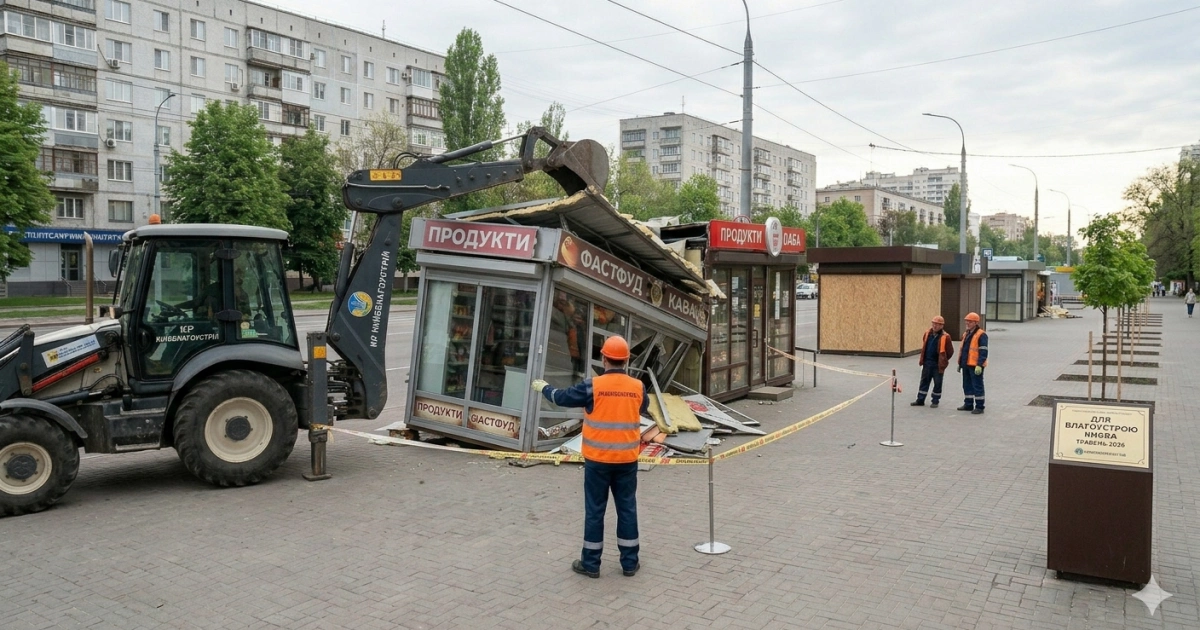 У Києві щодня демонтують до 5 незаконних МАФів: у місті триває очищення простору