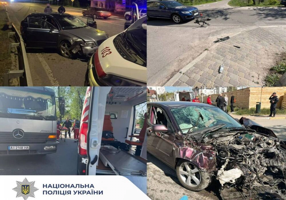 Київщина: понад 100 ДТП за тиждень — двоє загиблих і десять постраждалих