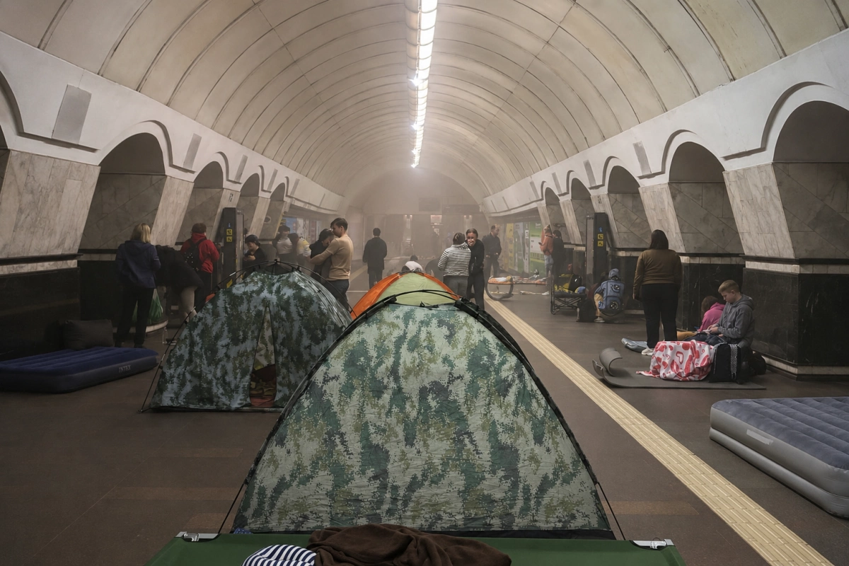 На станції метро «Лук’янівська» через вибухову хвилю почала сипатися стеля