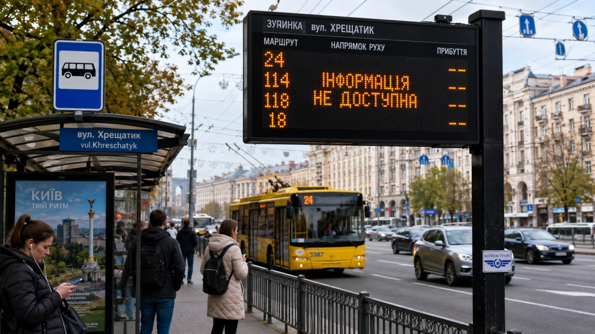 У Києві не працюють 257 електронних табло на зупинках громадського транспорту
