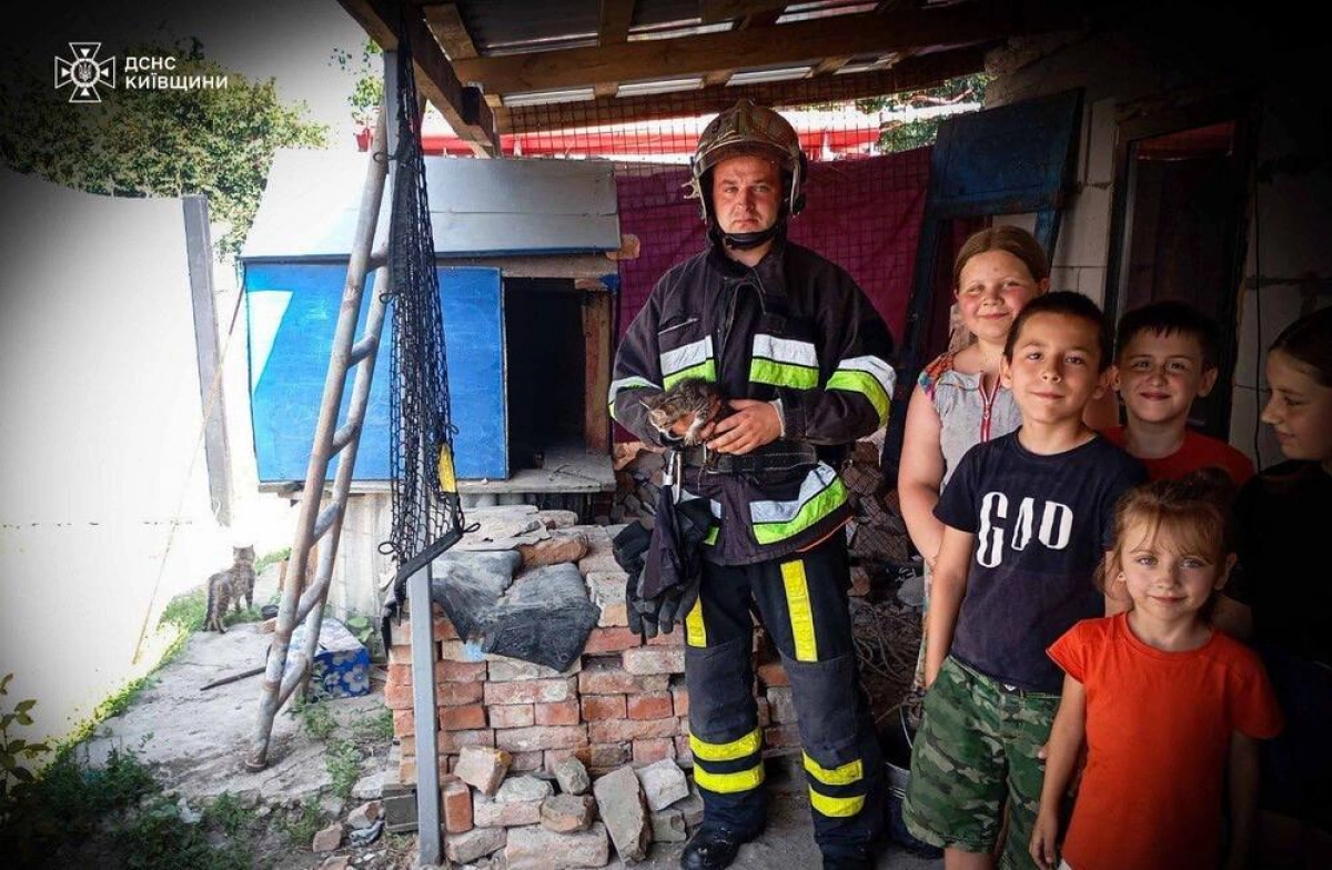 На Київщині рятувальники дістали кошеня з 20-метрового колодязя