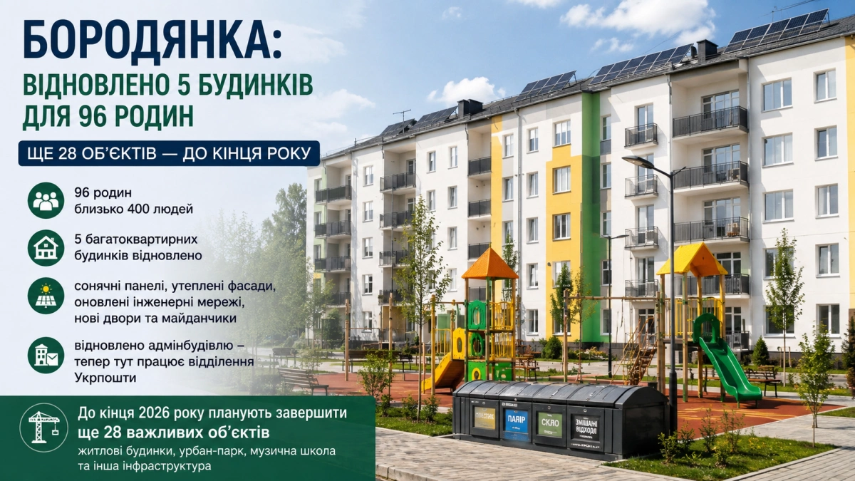 Бородянка оживає після руйнувань: для 96 родин відновили будинки, попереду ще 28 об'єктів