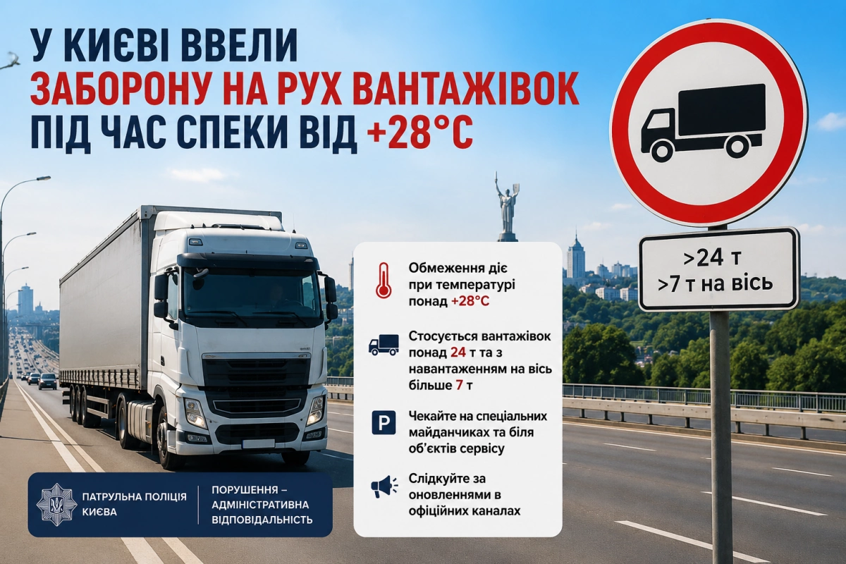У Києві ввели обмеження для вантажівок через спеку: кого стосується заборона