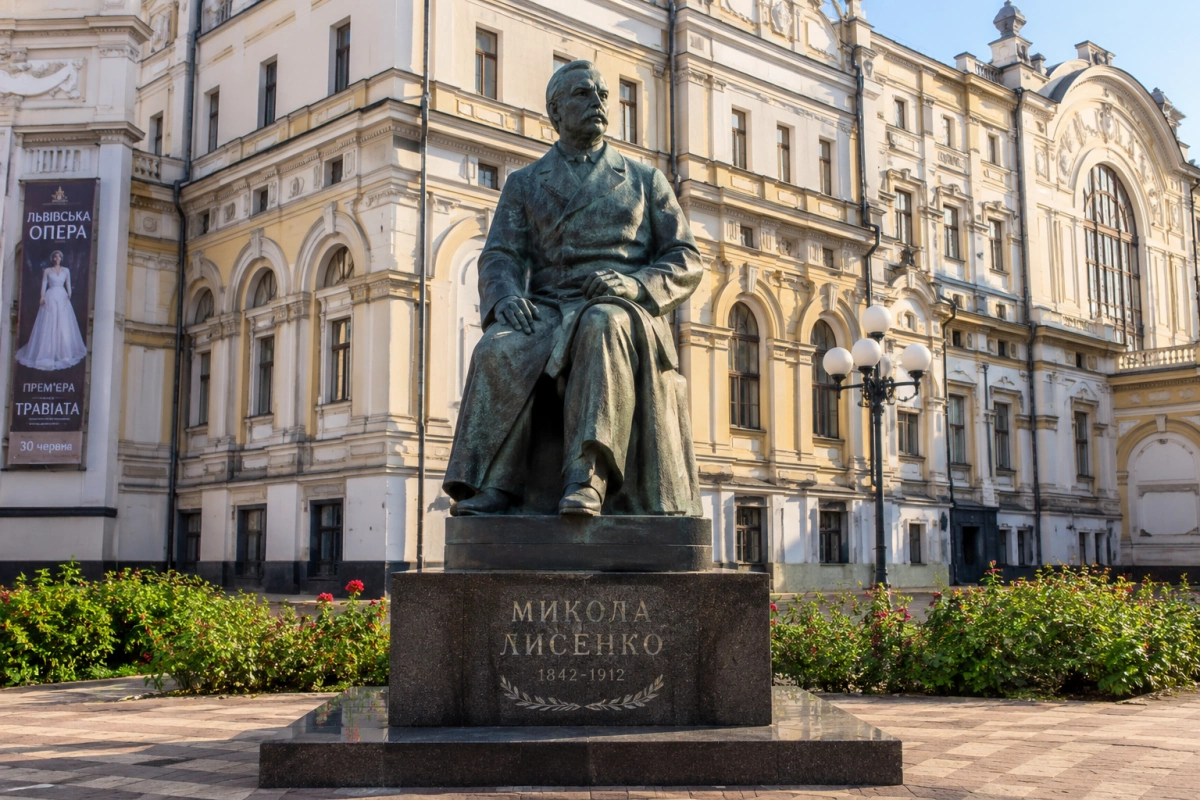 У Києві 23 липня відкриють пам’ятник Миколі Лисенку біля Опери після консервації