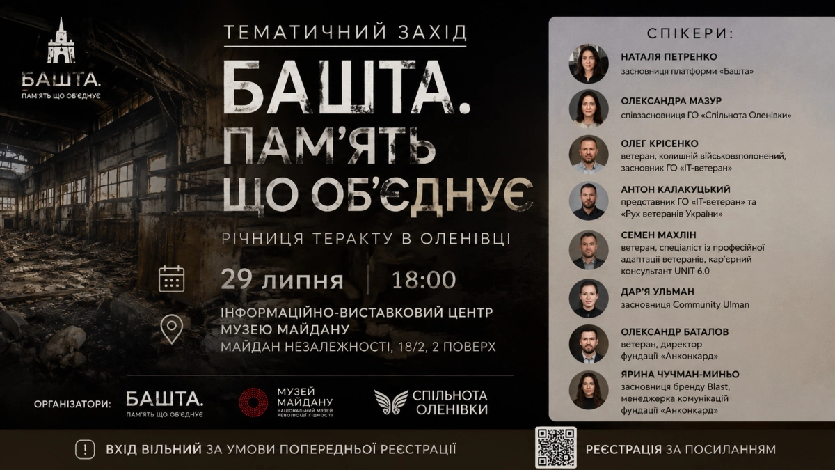 У Музеї Майдану 29 липня відбудеться вечір пам’яті жертв теракту в Оленівці