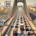 На мосту через Либідь у Києві: обмеження швидкості та ваги для авто