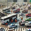 Масштабна ДТП у Києві: автобус врізався в кіоск, є загиблі та травмовані