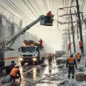 На Київщині знеструмлення через негоду: енергетики на варті