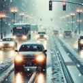 Водіїв Києва закликають бути обережними через мокрий сніг та дощ