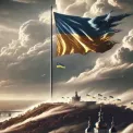 У Києві через сильний вітер приспустили Державний Прапор